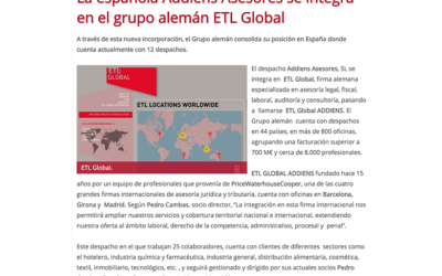 La española Addiens asesores se integra en el grupo alemán ETL Global. – Septiembre 2016