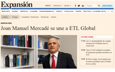 Joan Manuel Mercadé se une a ETL GLOBAL. – Octubre 2016