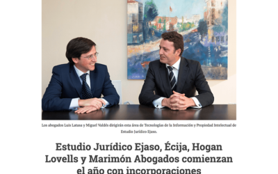 Estudio Jurídico Ejaso, Écija, Hogan lovells y Marimón Abogados comienzan el año con incorporaciones. – Enero 2017