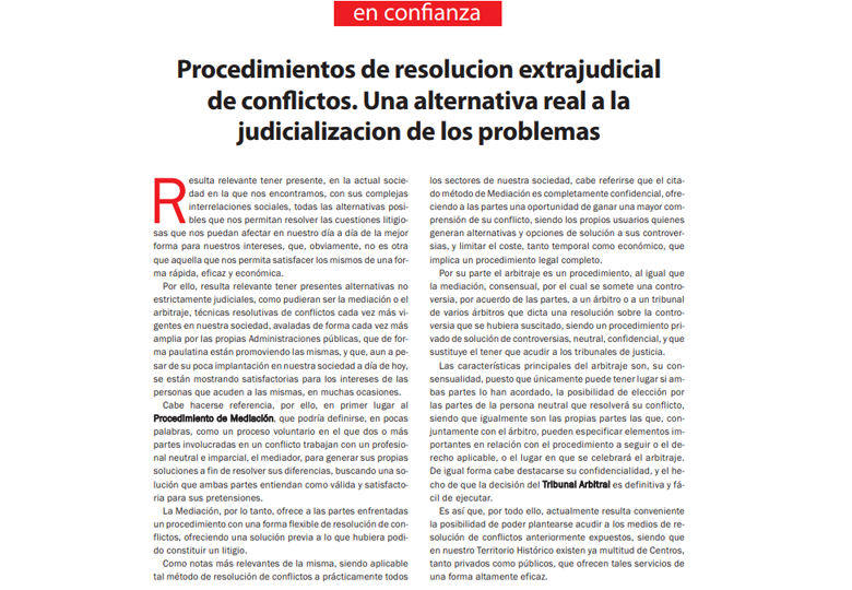 procedimientos de resolucion extrajudicial de conflictos una alternativa real a la judicial