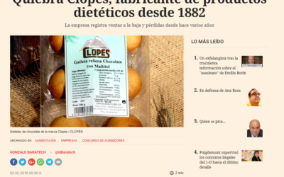 Quiebra Clopés, fabricante de productos dietéticos desde 1882 – Febrero 2018
