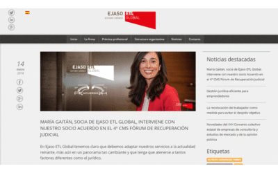 María Gaitán, socia de EJASO ETL GLOBAL, interviene con nuestro socio acuerdo en el 4º CMS fórum de recuperación judicial – Marzo 2018