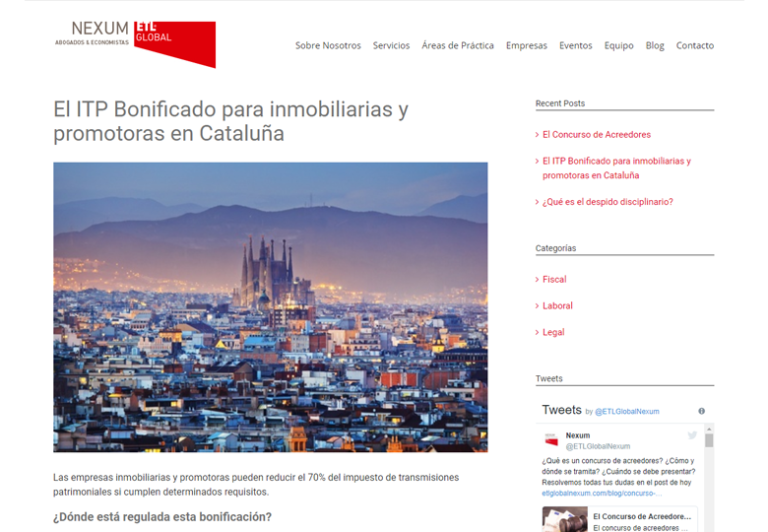 El ITP Bonificado para inmobiliarias y promotoras de Cataluña – Marzo 2018