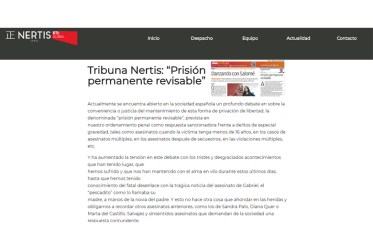 Prisión permanente revisable Tribuna de Nertis-ETL Global – Marzo 2018
