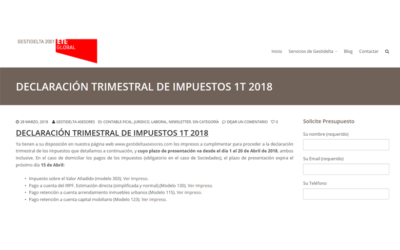 Declaración trimestral de impuestos 1T 2018