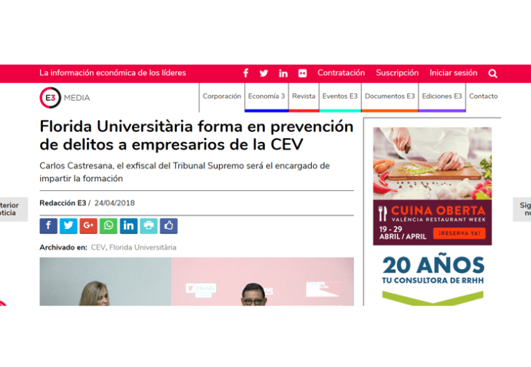 Florida Universitària forma a los empresarios de la CEV en prevención de delitos – Abril 2018