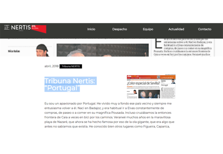 Tribuna Nertis: “Portugal” – Abril 2018