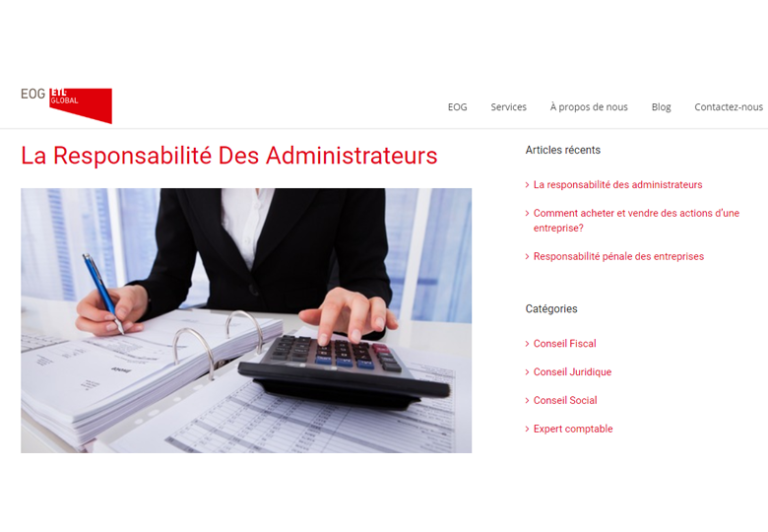 La responsabilité des administrateurs En el blog de EOG-ETL Global – Junio 2018