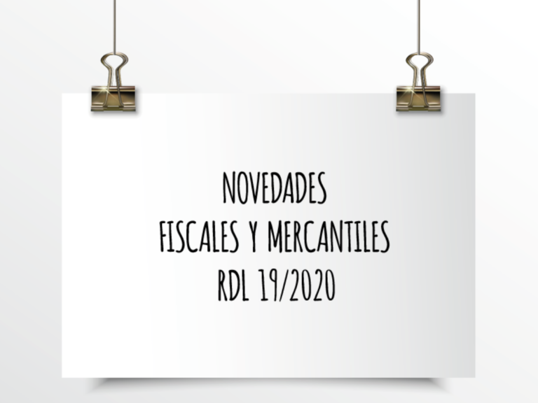 Emede ETL Global: Novedades Fiscales y Mercantiles RDL 19/2020