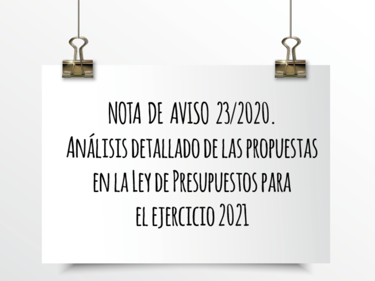 Emede ETL Global: Análisis detallado de las propuestas en la Ley de Presupuestos para el ejercicio 2021