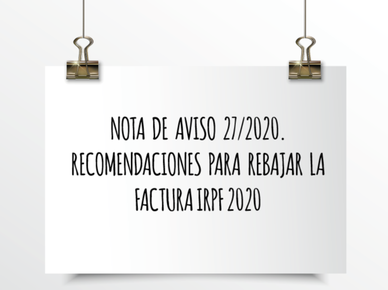 Emede ETL Global: Recomendaciones para rebajar la factura IRPF 2020.