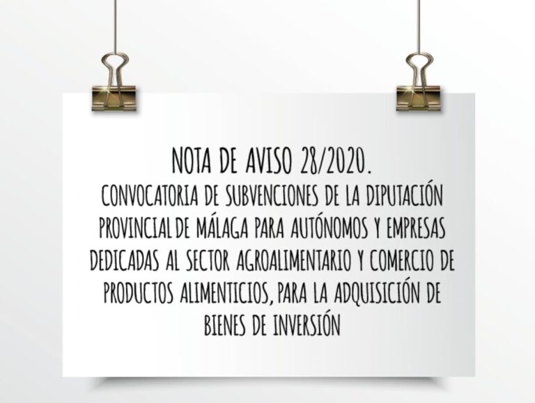 Emede ETL Global: Convocatoria de Subvenciones de la Diputación Provincial de Málaga para autónomos y empresas dedicadas al sector agroalimentario y comercio de productos alimenticios