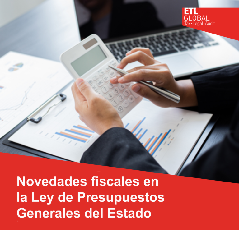 NOTICIA: Novedades fiscales en la Ley de Presupuestos Generales del Estado