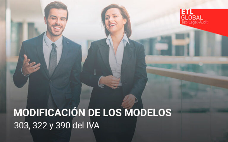 Modificación de los modelos 303, 322 y 390 del IVA