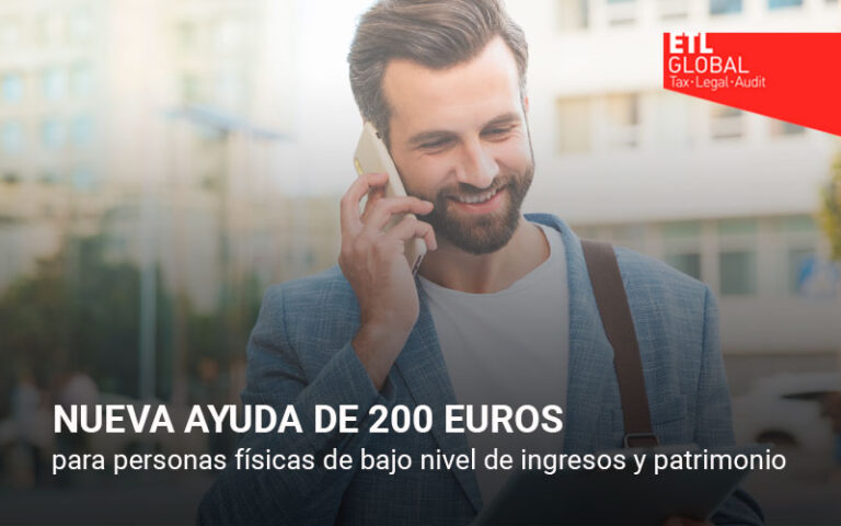 Nueva ayuda de 200 euros para personas físicas de bajo nivel de ingresos