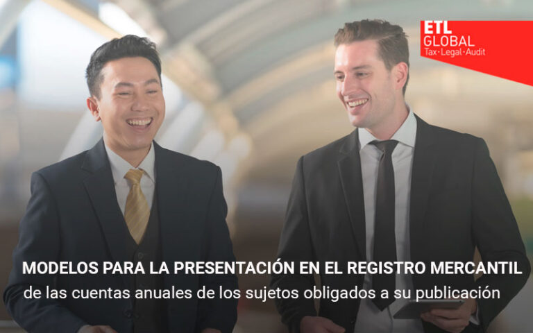 Modelos para la presentación en el Registro Mercantil de las cuentas anuales de los sujetos obligados a su publicación