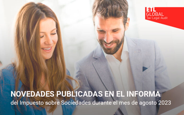 Novedades publicadas en el INFORMA del Impuesto sobre Sociedades durante el mes de agosto 2023