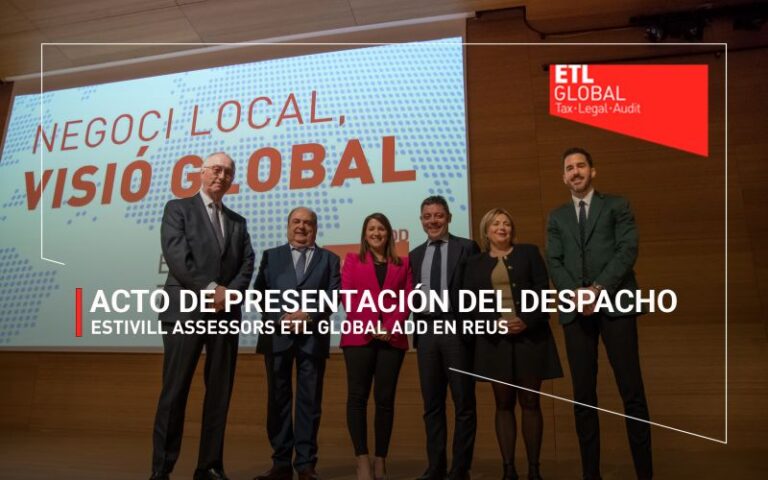 Multitudinario acto de presentación del despacho profesional Estivill Assessors ETL GLOBAL ADD en Reus