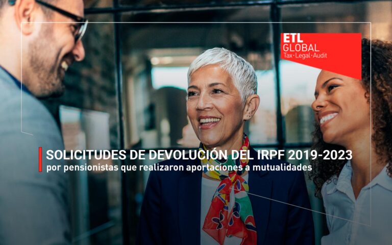 Solicitudes de devolución del IRPF 2019-2023 por pensionistas que realizaron aportaciones a mutualidades